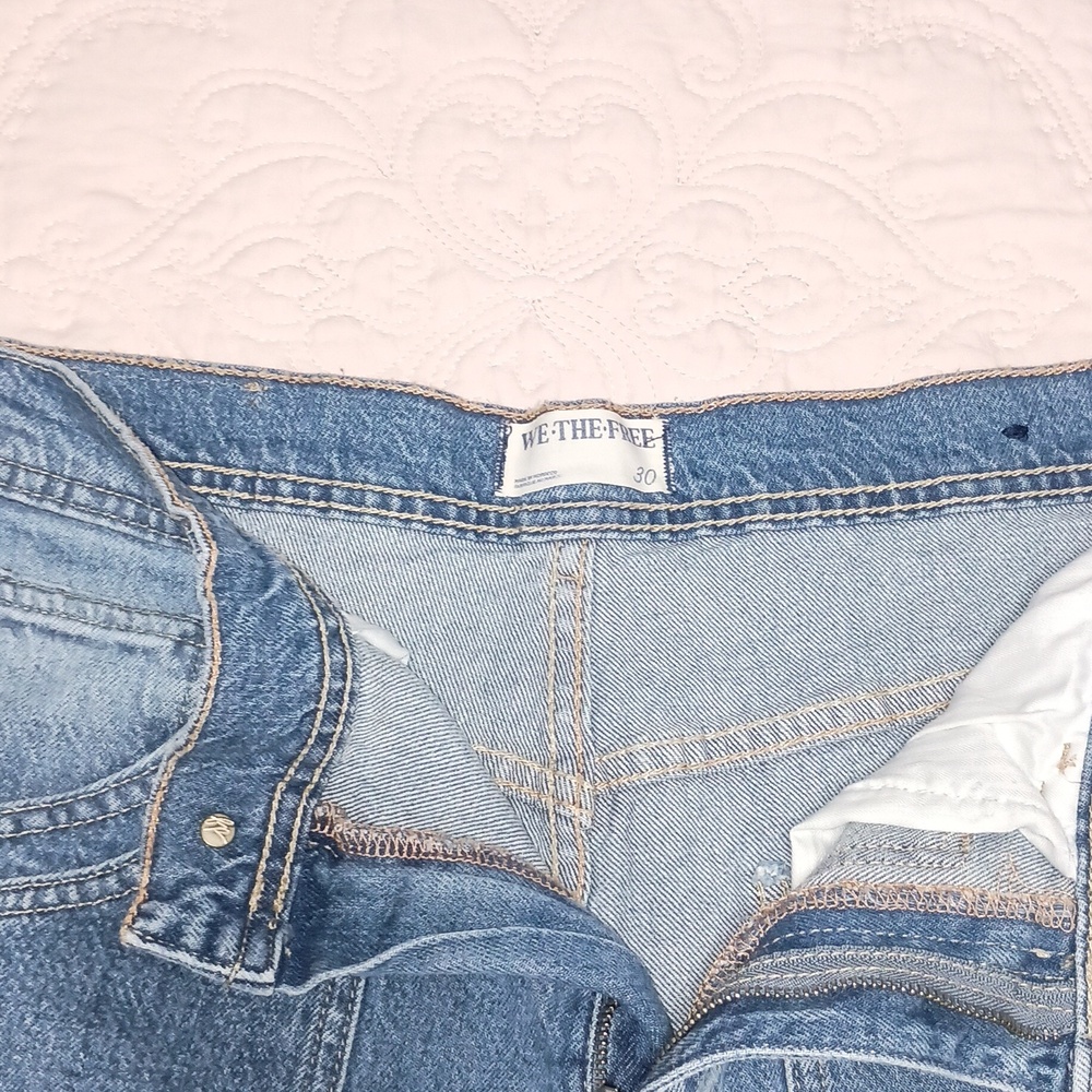 We The Free Women's Relaxed Wide-Leg Blue Denim Jeans - Picture 6 of 10
